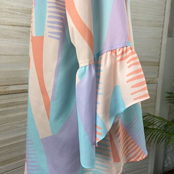 Crosby Mollie Burch Bell Sleeve Split Neck Top Medium - Picture 4 of 13